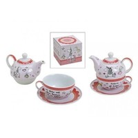 "Teekanne +Tasse \"Einhorn\" Tea For One Set Untertasse Teller KäNnchen In Rosa"