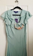 Ralph Lauren Purple Label Silk long dress/gown in sage, size 14 NWT