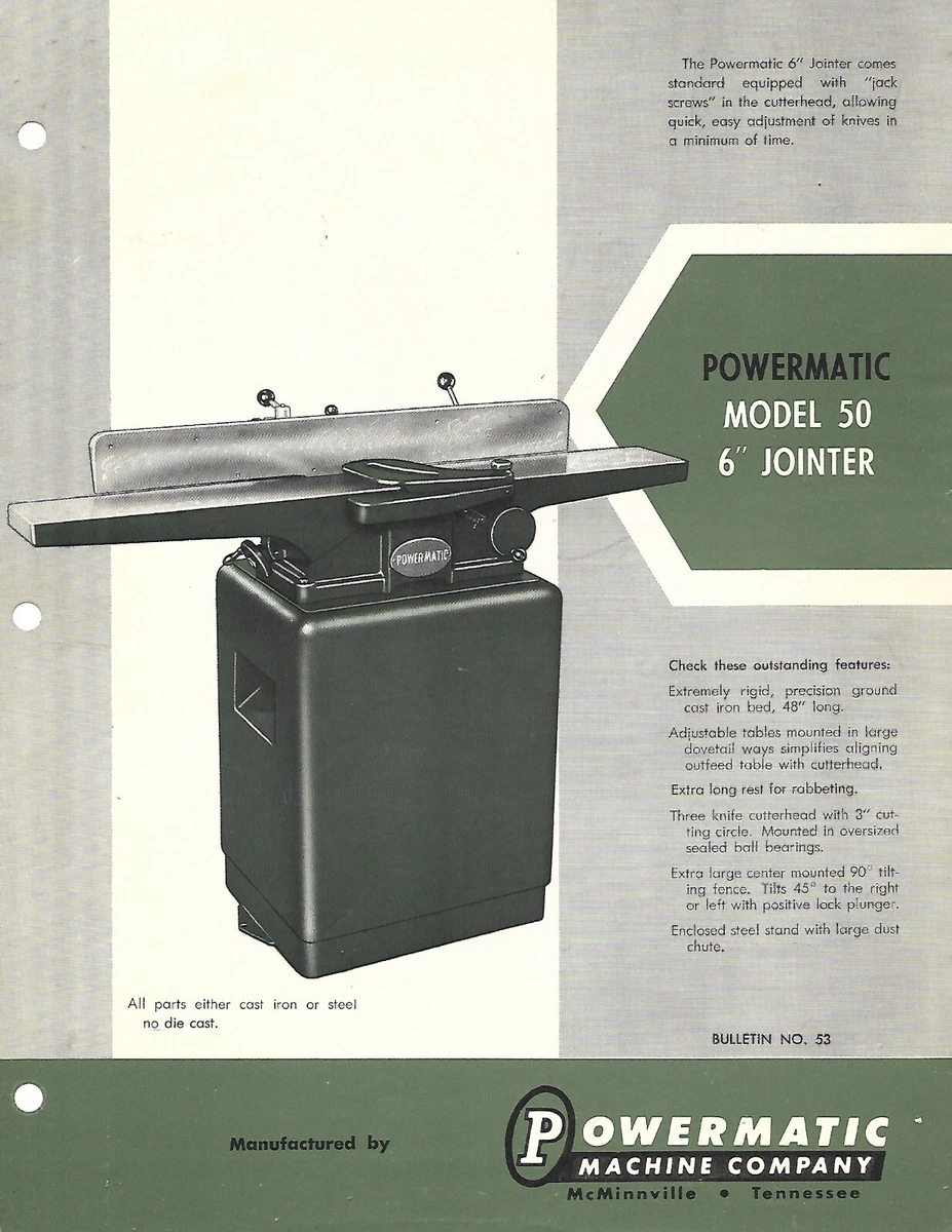 Powermatic sale 50 jointer