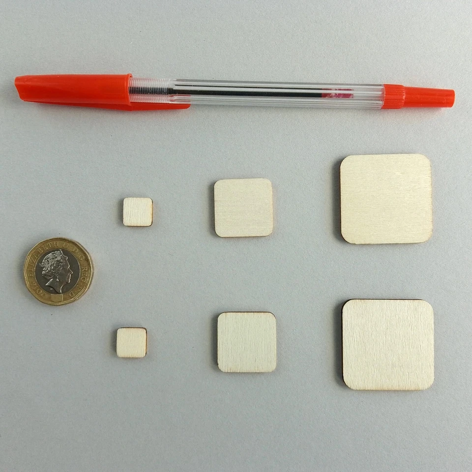 Square Blank Tokens Counters Wooden Tiles Board Games RPG & Tabletop Chits Parts - Image 3 of 4