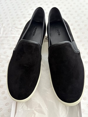 Vince Preston Black Suede Slip On Shoes 9M New in Box