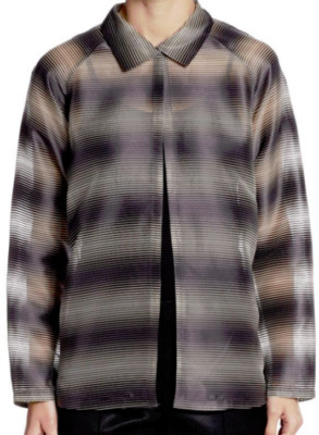 Lafayette 148 NY Striped Organza Silk Blend Topper M NWT $598