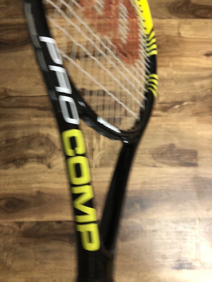 Wilson Pro Comp Yellow Black Tennis Racquet L3 4 3/8 Grip | eBay