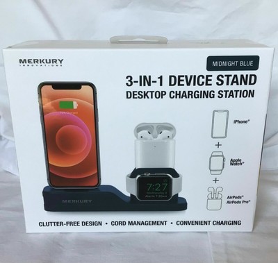 Merkury 3-In-1 Device Stand Desktop Charging Station - For Apple Products,  Blue | eBay