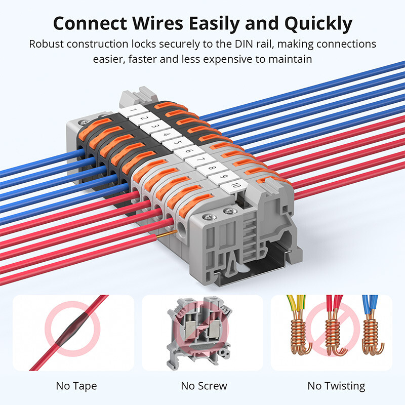 SONOFF Universal 20pcs Din Rail Compact Wire Wiring Connector 