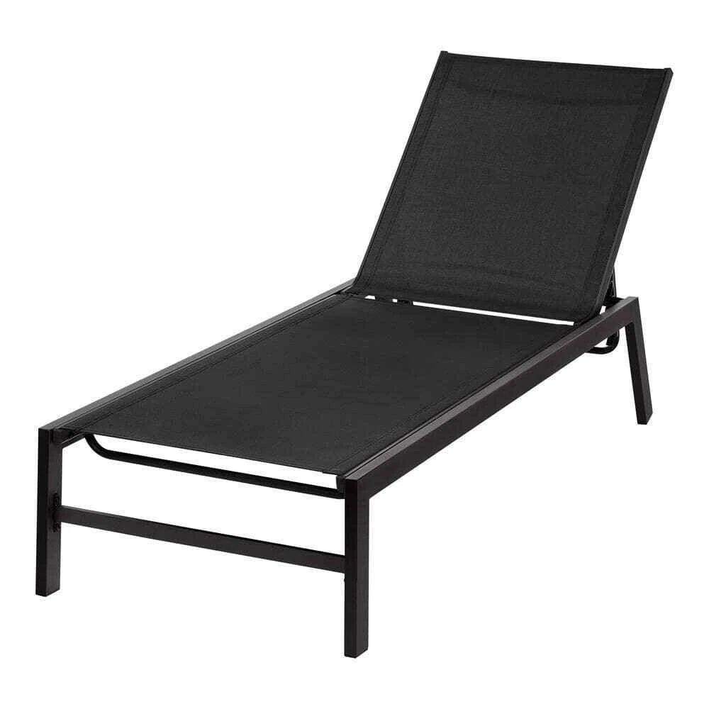 Colonia Reclining Sling Outdoor Lounge Chair In Black eBay