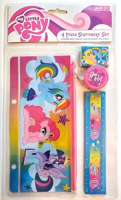 MY LITTLE PONY 4 Pieces Stationery Set Kids Girls Gift School Study Kit