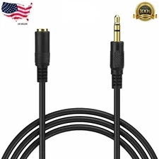  10FT 3M 3.5mm Audio Stereo Cable M/F Extension 1/8" Cord Mini Jack Headphone 
