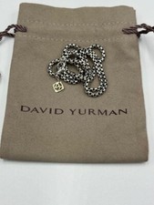 David Yurman 18" Sterling Silver 14k Gold Chain Necklace with DY Pouch Cloth