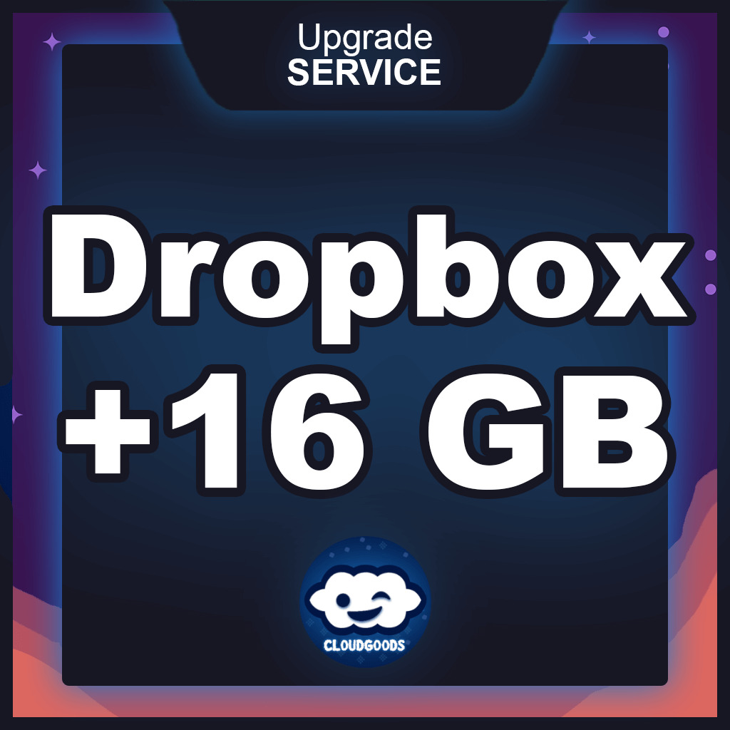 DROPBOX +16 GB Rozszerzenie / UPGRADE SERVICE (stały/stały) - skrzynka wrzutowa 