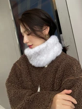 Women's Real Mink Fur Scarf Winter Warm Scarves Collar Wrap Stole Neck Warmer