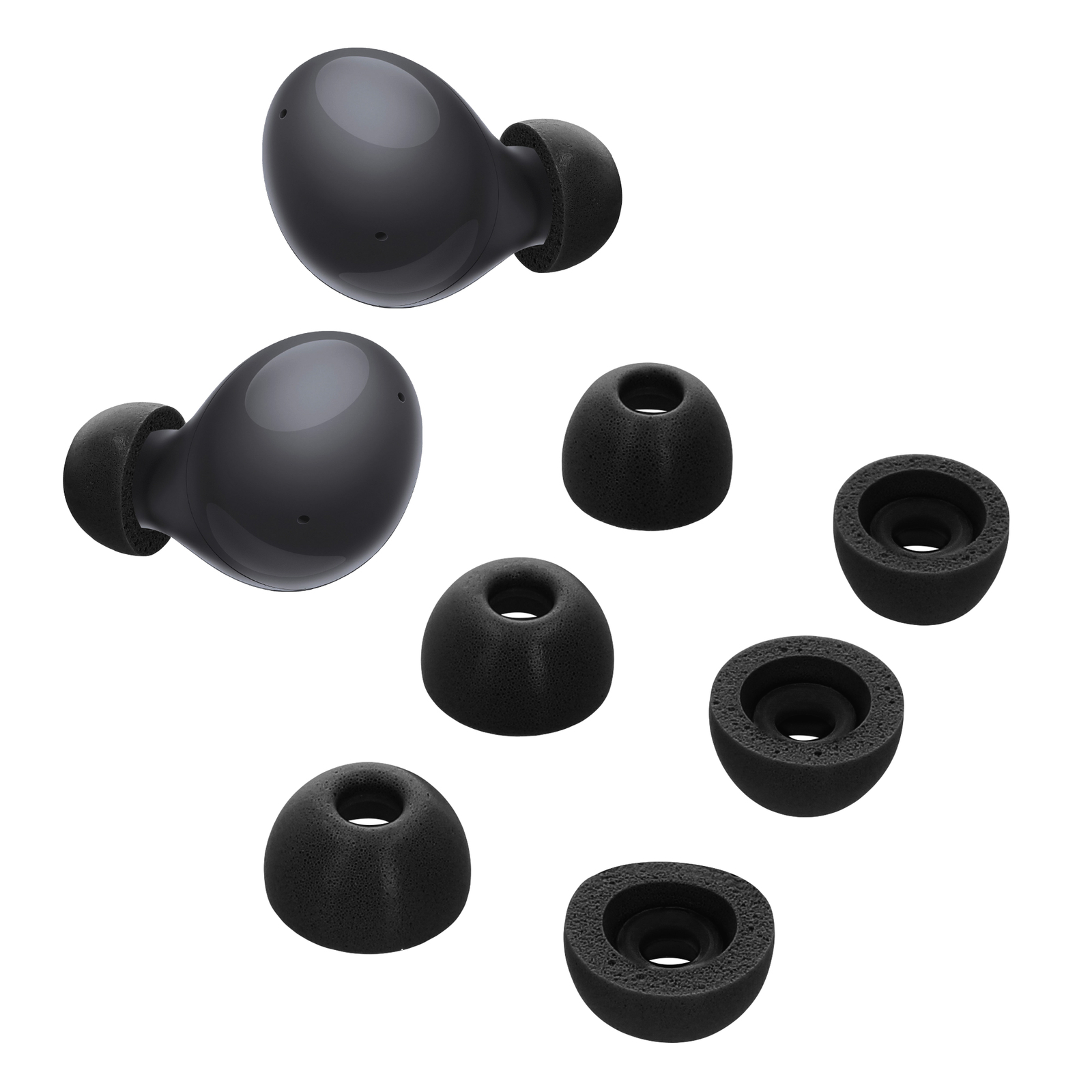 6-кратный эрзац-вкладыш для наушников Samsung Galaxy Buds 2, надетый поверх наушников kopfhoerer