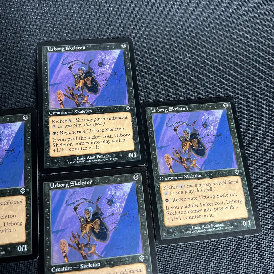 Urborg Skeleton MTG Invasion Magic the Gathering Black Playset Vintage 4 - Image 3 of 4