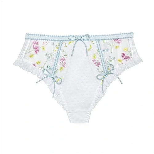 For Love and Lemons Mittsommer hochtaillierte Höschen mit Blumenmuster weiß Medium NEU - Bild 3 von 6