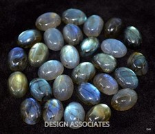 LABRADORITE RAINBOW EFFECT 7 X 5 MM OVAL CABOCHON CUT 3 PIECE SET