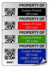 Custom Security QR Barcode Asset Tag Labels - 50mm x 25mm Silver Void Labels