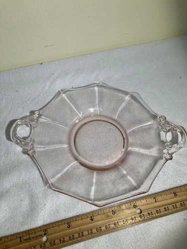 Pink Depression Glass Candy Nut Trinket Dish 2 Handled Vintage Cambridge Glass