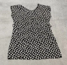 Cotton Candy Women's Black and White Sleeveless Blouse Size L