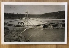 Postcard - Horse Crossing Old River Bridge, RPPC, CKC, Canada