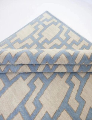 Oushak Rug,Blue Beige Hand Knotted Wool Rug Blue Beige Turkish Oushak Rug