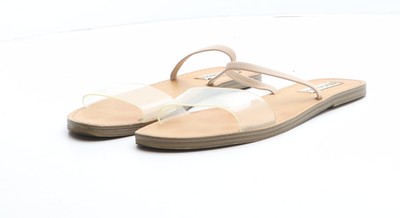 Steve Madden beige Damen-Slipper-Sandale aus Synthetik UK EU