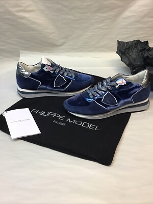 Philippe Model Trainer MONDIAL YOOX Blue sided bright shine glitter Lace Up SZ38