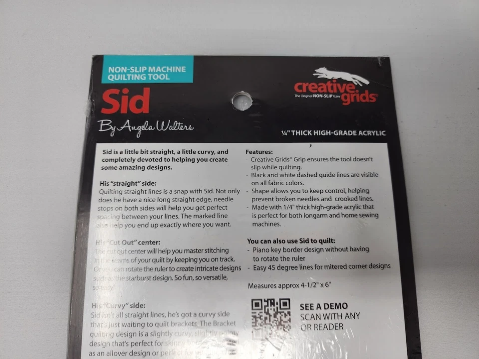Genuine Creative Grids USA Machine Quilting Tool - Sid CGRQTA9 - Factory Sealed - Image 4 of 4
