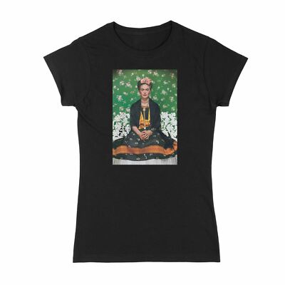 Frida Kahlo Blumen Damen T-Shirt - Modern Art Hipster Vintage