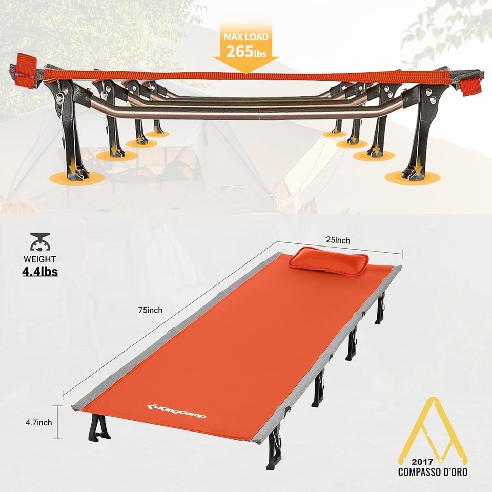 Folding Portable Heavy Duty Ultralight Cots for Adults Camping