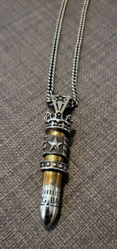 KING BABY STUDIO "Crowned Jewel Bullet" Diamond .925 Pendant and Chain Rare - Picture 1 of 6