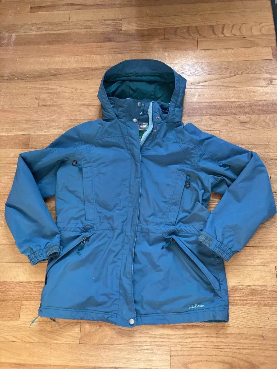 LL Bean Jacket Womens Medium Green Turquoise Storm Chaser 3 in 1