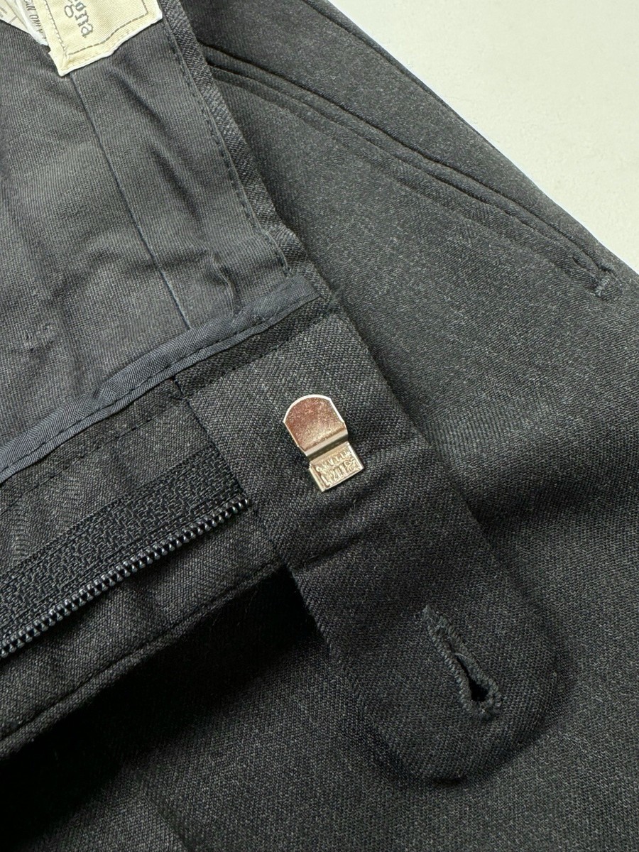 Z ZEGNA ウールモヘア ソラーロ グレーグリーン スラックス パンツ 50 Z ZEGNA ウールモヘア ソラーロ グレーグリーン スラックス パンツ 50