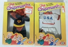 2 1983 Alvin The Chipmunks 10" Plush Super Alvin Jogger Toy Outfits NEW