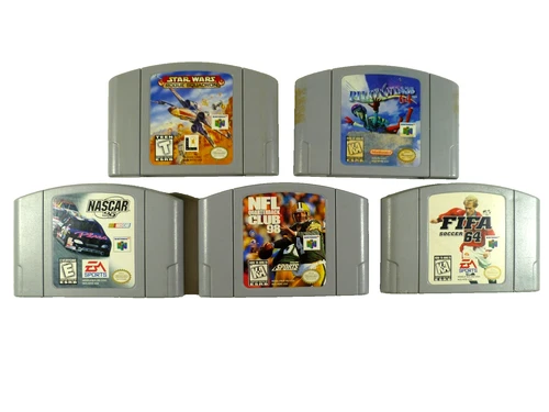 Nintendo 64 Game Lot Of 5 N64 Games Star Wars - Nascar Pilotwings FIFA - Tested