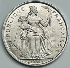 1984 French Polynesia 5 Francs KM# 12 Circulated Condition