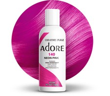Adore Neon Pink Semi Permanent Hair Dye Vegan Cruelty Free 4 Fl Oz