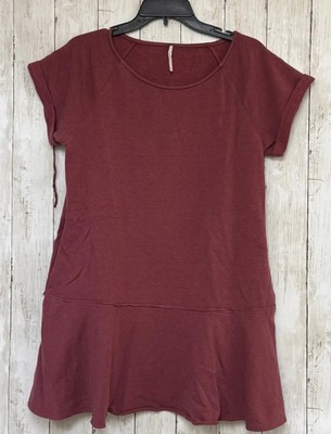 Free People Womens T-Shirt Dress Small Maroon Short Sleeve Drop Waist Casual | eBay Free People Womens T-Shirt Dress Small Maroon Short Sleeve Drop Waist Casual | eBay