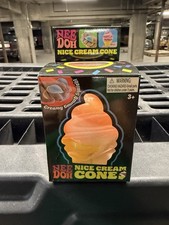 Nee Doh Nice Cream Cone Squeeze Toy, Squishy, Orange Needoh