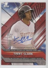 2017 Topps Pro Debut Production Red 5/10 Trent Grisham Clark #PPA-TC Auto 1v3