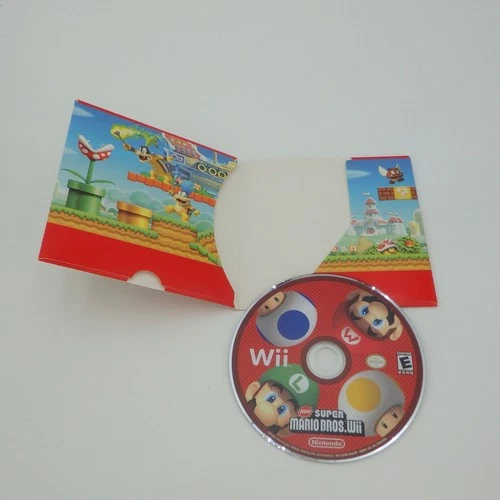 Super Mario Bros Wii Nintendo Wii Game Disc in Cardboard Sleeve