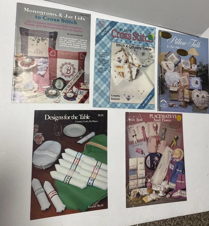 Lot of  14 Vintage Designs Cross-Stitch Alphabet, Borders, Monograms, Kitchen - Image 3 of 4