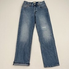Levis 501 90s Selvedge Jeans Womens 28 x 29 Slim Straight Blue Denim Button Fly