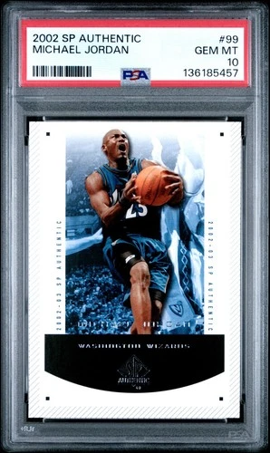 2002-03 SP Authentic Michael Jordan Card PSA 10 Gem Mint #99
