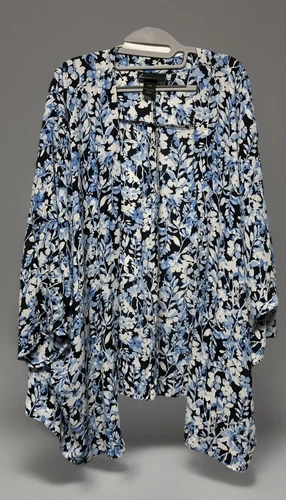 Lane Bryant Womens Kimono Open Front Sheer Beachy Coastal Cover Up 22/24 - Picture 1 of 5