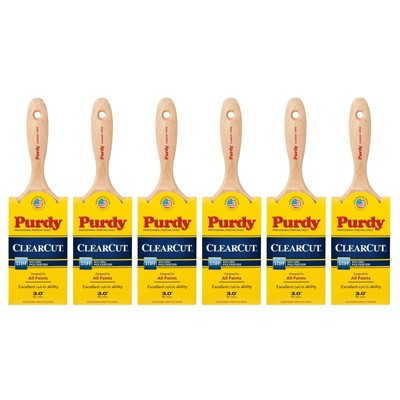 Genuine Purdy 6 Pack Clearcut Sprig Flat 3'' Paint Brushes 144380130-6PK