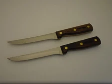 Vintage Dexter USA Set (2) 6 in Stiff Boning Knives Full Tang Wood Handles 159-6