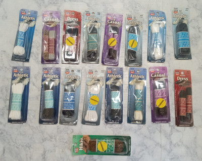 Lot of 17 Assorted Sets of Shoe Strings Athletic, Casual, Hiker Dress Flat Round