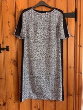 L.K. Bennett London black & white 100% silk short sleeve dress, Size UK 8