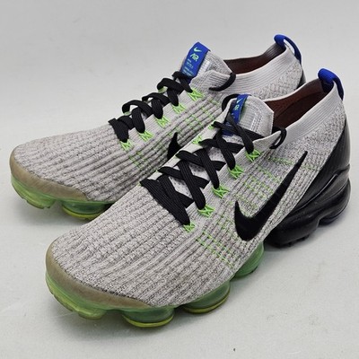 Nike Air VaporMax Flyknit 3 Grey Volt Black AJ6900-010 Mens Size 10 Sneaker