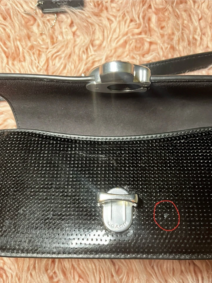 PREOWNED COACH STUDIO 20 BAG SEQUINS SHOULDER CROSSBODY HANDBAG PURSE BAQUETTE - Image 4 of 4